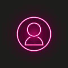 contact in circle neon style icon. Simple thin line, outline vector of web icons for ui and ux, website or mobile application