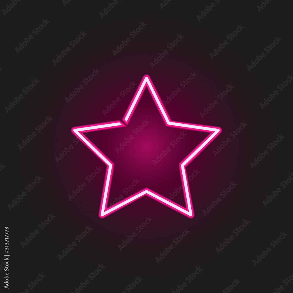 Poster star neon style icon. simple thin line, outline vector of web icons for ui and ux, website or mobile
