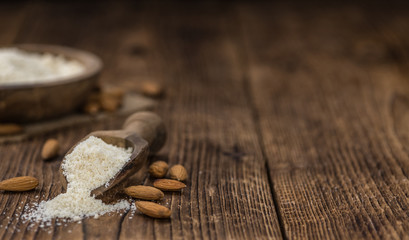Ground Almonds (selective focus; detailed close-up shot)