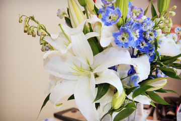 Blue and White Flowers Wedding Boquet