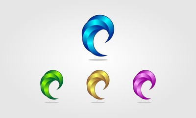 Fototapeta premium Circle 3D simple luxury vector logo design