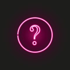 question mark neon style icon. Simple thin line, outline vector of web icons for ui and ux, website or mobile application