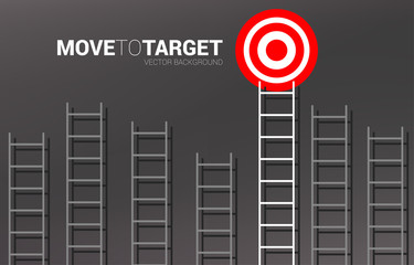 Group of ladder with the one to target. Business concept for competition and goal achievement. © Panithan