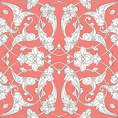 Fototapeta premium Iznik tile pattern with floral ornaments