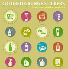 chemicals store colored grunge icons