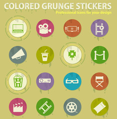 cinema colored grunge icons