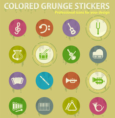 Fototapeta premium classic instruments colored grunge icons