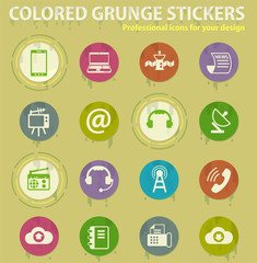 Communication colored grunge icons