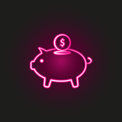 pink, money hand drawn neon style icon. Simple thin line, outline vector of business icons for ui and ux, website or mobile application