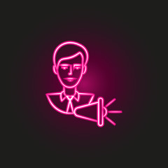 advertising, marketing, business hand drawn neon style icon. Simple thin line, outline vector of business icons for ui and ux, website or mobile application