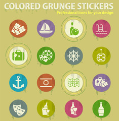 Fototapeta premium cruise colored grunge icons