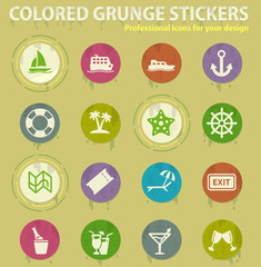 Fototapeta premium cruise colored grunge icons