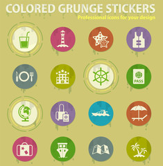 cruise colored grunge icons