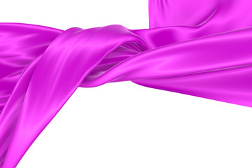 Abstract background of magenta wavy silk or satin. 3d rendering image.