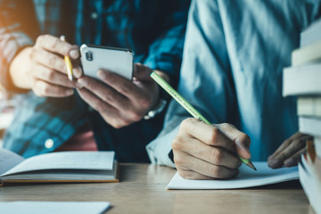 contact marketing businessman professional people thinking while working writing information documents in home offices at desk with computer,laptop,cell phone,business report chart