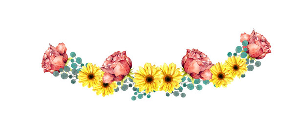 ガーベラとバラのブーケ