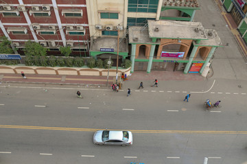 cars on road in city