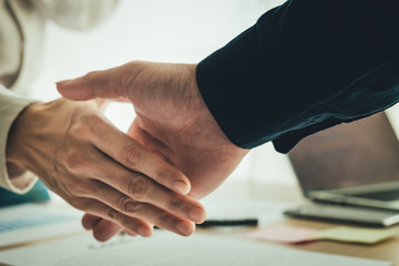handshake business partners agree to contract Real Estate Venture International trade,contract...