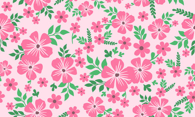 Elegant floral pattern background for valentine, with unique leaf and flower drawing.