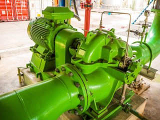 Pump and motor which popular to install with pipe in industrial such chemical, power plant, oil and gas.