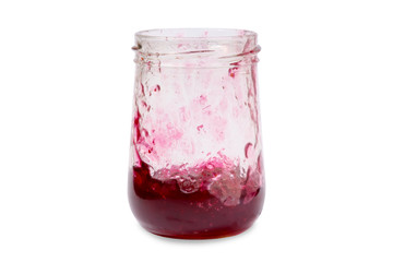 Jar of jam blueberry on isolated with clipping path
