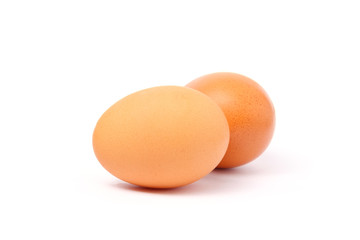 Close-up of egg on white background isolated