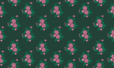Fototapeta na wymiar Floral pattern background for valentine, with elegant leaf and floral drawing.
