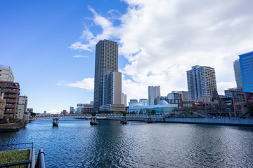 Fototapeta na wymiar 東京　晴海、勝どき、月島　運河のある風景