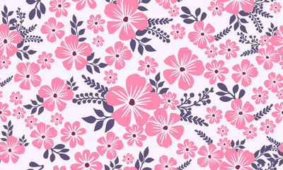 Floral pattern background for valentine, with simple and unique leaf and flower pattern design.