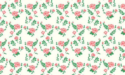 Elegant pink rose flower FOR Happy valentine, WITH floral pattern wallpaper background.