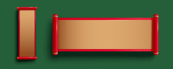Fototapeta premium Blank golden color scroll