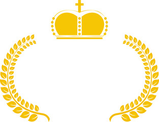 Wide Round frame of Gold laurel and Crown