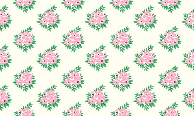 Beautiful pink rose flower for Happy valentine, with floral pattern wallpaper background.