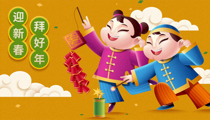 Kids lighting up firecrackers