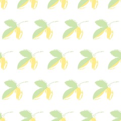 The vector seamless pattern. Cute leaves pattern. Vector for wallpaper, child apron, fabric, textile pattern. Endless print. Background illustration vector.