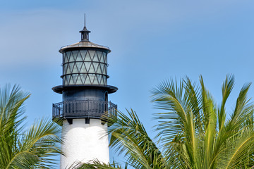 Closeup of top of lighthouse at Cape Florida