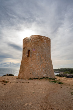 Torre de Cala Pi, Wachturm,  bay at Mallorca, Spain