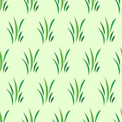 The vector seamless pattern. Cute grass pattern. Vector for wallpaper, child apron, fabric, textile pattern. Endless print. Background illustration vector.