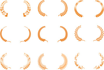 Wide Round frame of Copper laurel set