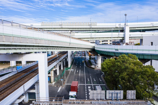 高速道路の風景　空撮