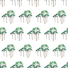 The vector seamless pattern. Cute tree pattern. Vector for wallpaper, child apron, fabric, textile pattern. Endless print. Background illustration vector.