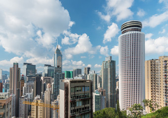 Obraz premium Skyline of downtown of Hong Kong city