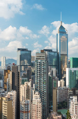 Skyline of downtown of Hong Kong city