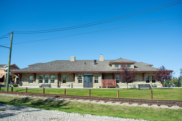 Vintage train station for passenger or trolley trains