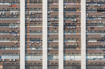 Exterior of industrial building in Hong Kong city