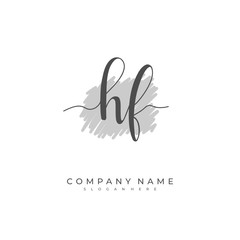 Handwritten initial letter H F HF for identity and logo. Vector logo template with handwriting and signature style.