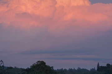 sunset orange cumulus nimbus cloud sky scape