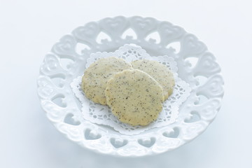 Tea leaves cookie and tea for snack food