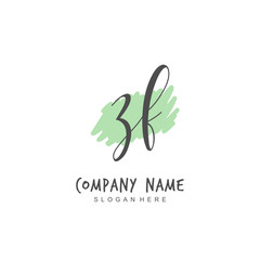 Fototapeta premium Handwritten initial letter Z F ZF for identity and logo. Vector logo template with handwriting and signature style.