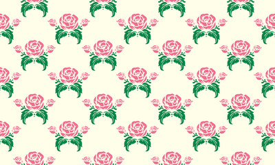 Valentine Flower pattern background, with cute and seamless pink flower design.
